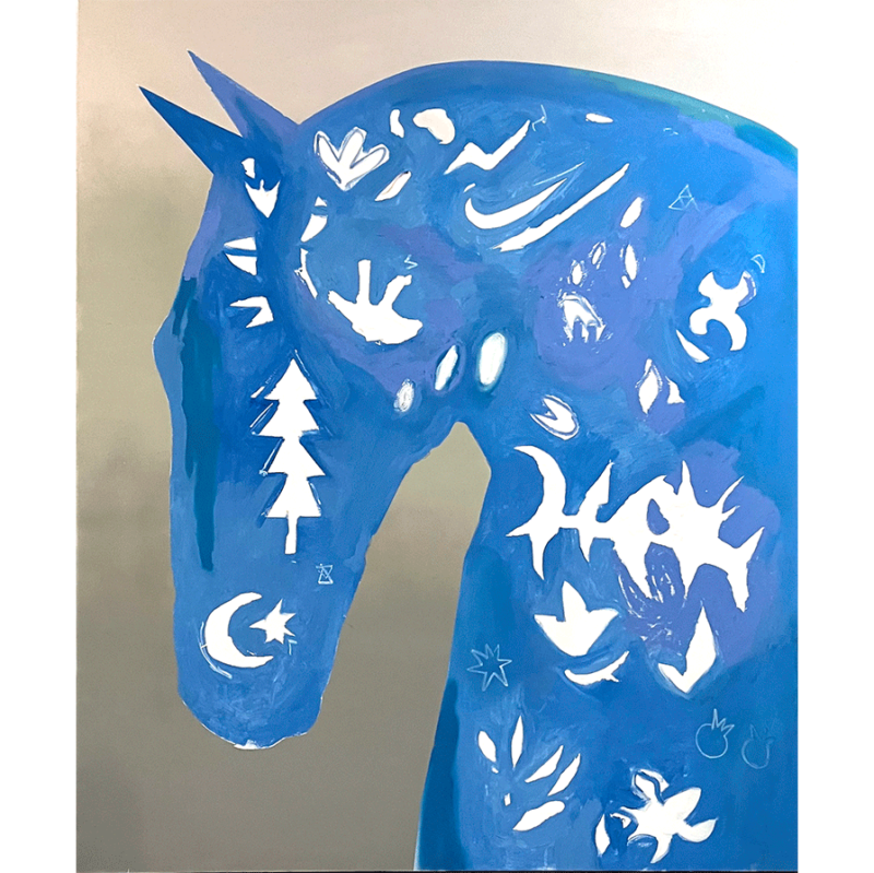 Agus Díaz Vázquez. Cabeza de caballo azul